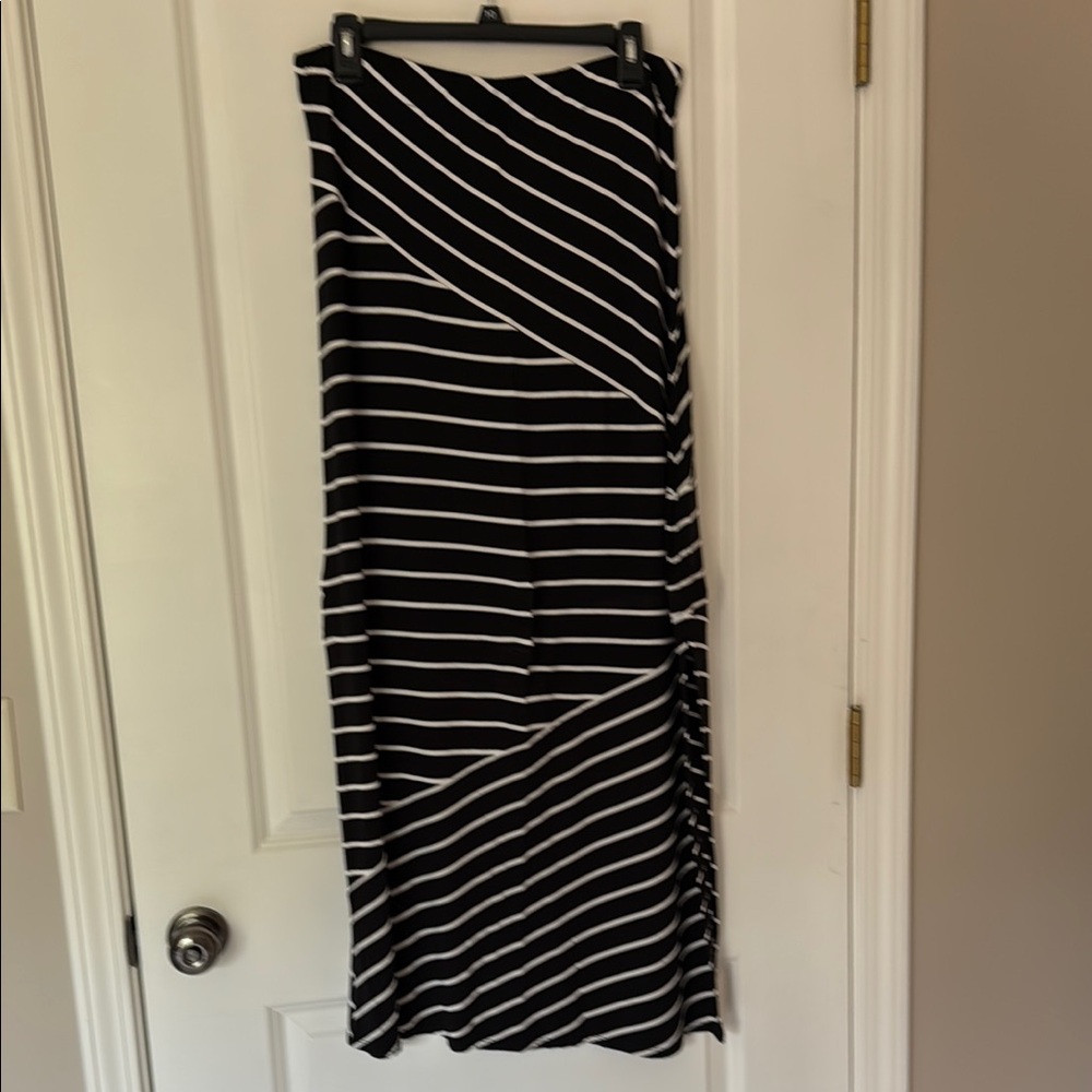 Black and White Striped Women's Skirt